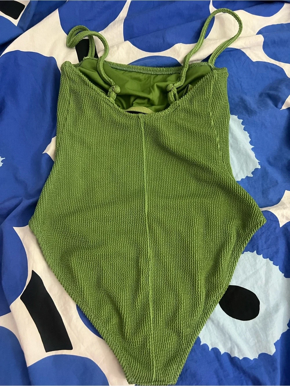 Olive Green Textured Women's One-Piece Swimsuit